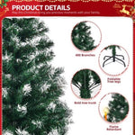 ZUN 5 FT Artificial Snow Tipped Christmas Tree, Unlit Christmas Pine Tree with 480 Branch Tips and 66007395