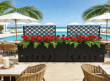 2-Piece Metal Planter Box with Trellis - 23.6in Depth Raised Garden Bed for Outdoor Indoor Use, W1586P455900