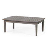 Patio Loveseat and Coffee Table Set, Patio Furniture Set with Cushion, Acacia Wood Frame 68628.00GDGRY