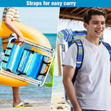 Folding Beach Chair, 4 Position Portable Backpack Foldable Camping Chair with Headrest Cup Holder 96022358