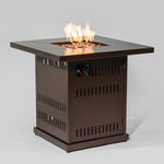 ZUN 28IN Square fire pit table Propane Fire Table with Stainless steel lid W853P204429