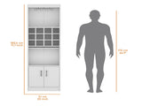 White Bar Cabinet with Wine Storage B062P193654