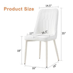 ZUN White dining chairs and living room chairs. Metal legs provide strong support, suitable for W1151P154911