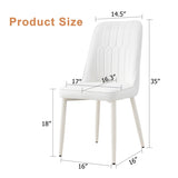 ZUN White dining chairs and living room chairs. Metal legs provide strong support, suitable for W1151P154911