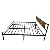 Queen Bed Frame with Wood Headboard & Footboard,Metal Platform Queen Size Mattress Foundation Strong W3286P308744
