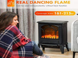 Electric Fireplace Freestanding Stove Heater with Realistic Flame 15.25"x9.5"x22.25" Black 30037408