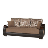 PrimeNest Urbanova Collection Upholstered Convertible Sofabed with Storage, Brown B030P286560