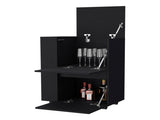 Black 2-Cabinet Bar Cart B062P175068