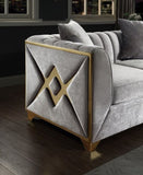 Velencia Modern Style Loveseat in Silver B009139137