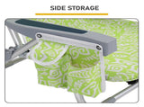 1 PCS Aluminum Beach Chair, 15 Inch Seat Height Yellow Tribal Pattern, 5-Position Adjustable 13954570