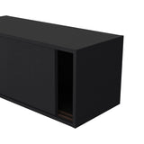 ZUN Wall Cabinet 13" H, 2 Sliding doors, 1 Shelf, Black B097P250893