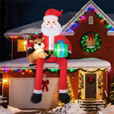 9.5ft Inflatable Sitting Santa Decor - 4 Built-in LED Lights 210T Polyester Quick Inflation Outdoor 69590426