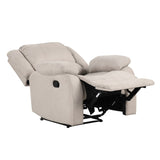 Modern Reclining Chair Textured Fabric Upholstery Pillowtop Arms Solid Wood Frame 1pc Living Room B011P188429