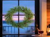 24 inch Christmas Wreath, Artificial Norfolk Pine Wreath with Pine Cones and 88 Realistic 14308843