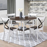 ZUN 45.7inch Round Dining Table With Shelf Height 30 inch Modern Farmhouse Retro Design W2537P211104