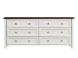Farmhouse 6 Drawers Dresser for Bedroom, Wood Rustic Wide Chest of Drawers, Storage Dressers W2393P195491