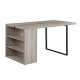 Grey Oak and Black 2- Shelf Dining Table B062P209315