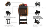 Black Portable Garment Rack,Clothes Valet Stand with Storage Organizer W76056838