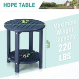 2-Tier Side Table, HDPE Adirondack Table Patio Side Table, Weather Resistant End Table Small 29060460