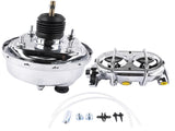 7" Street Hot Rod Power Brake Booster & Master Cylinder CHROME Brakes Custom Car 55419783