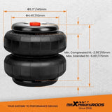 2 Packs Air Ride Suspension Bag Standard 2500 lb 1/2"npt Single Port Heavy Duty 21345426