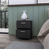 Black 2-Drawer Nightstand B062P175088