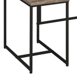 Rustic Oak and Black 4-drawer Writing Desk B062P184568