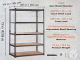Storage Shelving Unit Garage Storage Rack 5-Tier Adjustable 2000 lbs Load 80409668