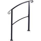 Handrails for Outdoor Steps, Fit 1 or 3 Steps Outdoor Stair Railing, White Wrought Iron Handrail, W465124226