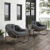 ZUN Outdoor Rattan Rocking Chair,Padded Cushion Rocker Recliner Chair Outdoor for Front Porch, Living W640105282