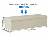43 Inches Folding Storage Ottoman Bench, Storage Chest, Foot Rest Stool, Bedroom Bench with Storage, 20019899