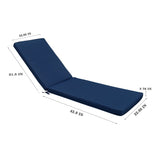 ZUN Outdoor Lounge Chair Cushion Replacement Patio Funiture Seat Cushion Chaise Lounge Cushion-Navy Blue W419142368