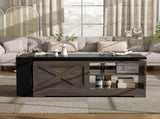 U-Can Farmhouse Lift Top Coffee Table With Barn Doors, Wood Rectangle Center Table With Large Hidden N724P351732E