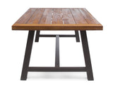 Carlie Outdoor Sandblast Finished Dining Table with Rustic Metal Finished Iron Legs N768P197034F