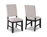 Transitional Relaxed Vintage Style 2pc Warm Charcoal Black Finish Finish Nailhead Trim Side Chairs B011P145130