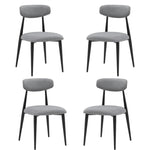 ZUN (Set of 4) Modern Dining Chairs , Curved Backrest Round Upholstered and Metal Frame,Grey W876110770