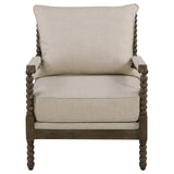 Beige and Natural Removable Back Accent Chair B062P145434