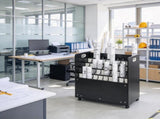 50 Slots Mobile Blueprint Storage Rack, Wooden Roll File Organizer Cart for Construction Plans, Maps 08408771