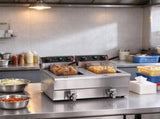 Dual Tank Commercial Deep Fryer, Electric Countertop Fryer with Basket, Time & Temp Control for 75900591