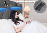 Storage Headboard ,QUEEN Size with RF LED Lights W2239P203009