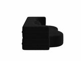 Modern Floor Sofa with 2 Pillows,Convertible Teddy Fabric Foam-Filled Sleeper Sofa Bed,15" Full Size 99571556