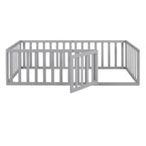 Twin Size Wood Daybed Frame with Fence, Gray WF299299AAE