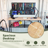 Foldable Hardwood Workbench Adjustable Wood-Top Utility Table with Locking Casters 11323041