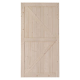 ZUN 42 in. x 84 in. Unfinished Sliding Barn Door with 7FT Barn Door Hardware Kit & Handle ,K Frame,Solid 01587012