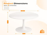 Round Tulip Dining Table, 39.4 Inch Dining Table for 4 People, Melamine Laminated MDF Tabletop with 92551391