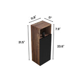 CC1014S110.309 Black & Walnut Bathroom Floating Side Cabinet, Wall-mounted Storage Cabinet for Small W1865P266256