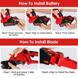 ZUN 24V Cordless Handheld Grass Shear Hedge Trimmer with 90&deg; Cutting Angle 2Pcs Replaceable Blades 00074415