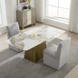 COOLMORE 360 Degree Swivel Upholstered Dining Set of 2 Swivel Dining Room Kitchen W1539P277684