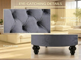 Grey Retro High Back Armless Royal Accent Chair Fabric Upholstered Tufted Seat for Living Dining And 66498578