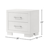 ZUN 2 Drawers MDF Nightstand in Cream White Finish B016P254531